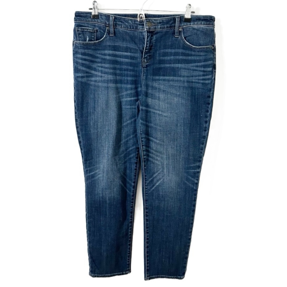 Chico’s So Slimming® Girlfriend Jeans – Classic Blue Denim Slim-Leg Ankle Style
